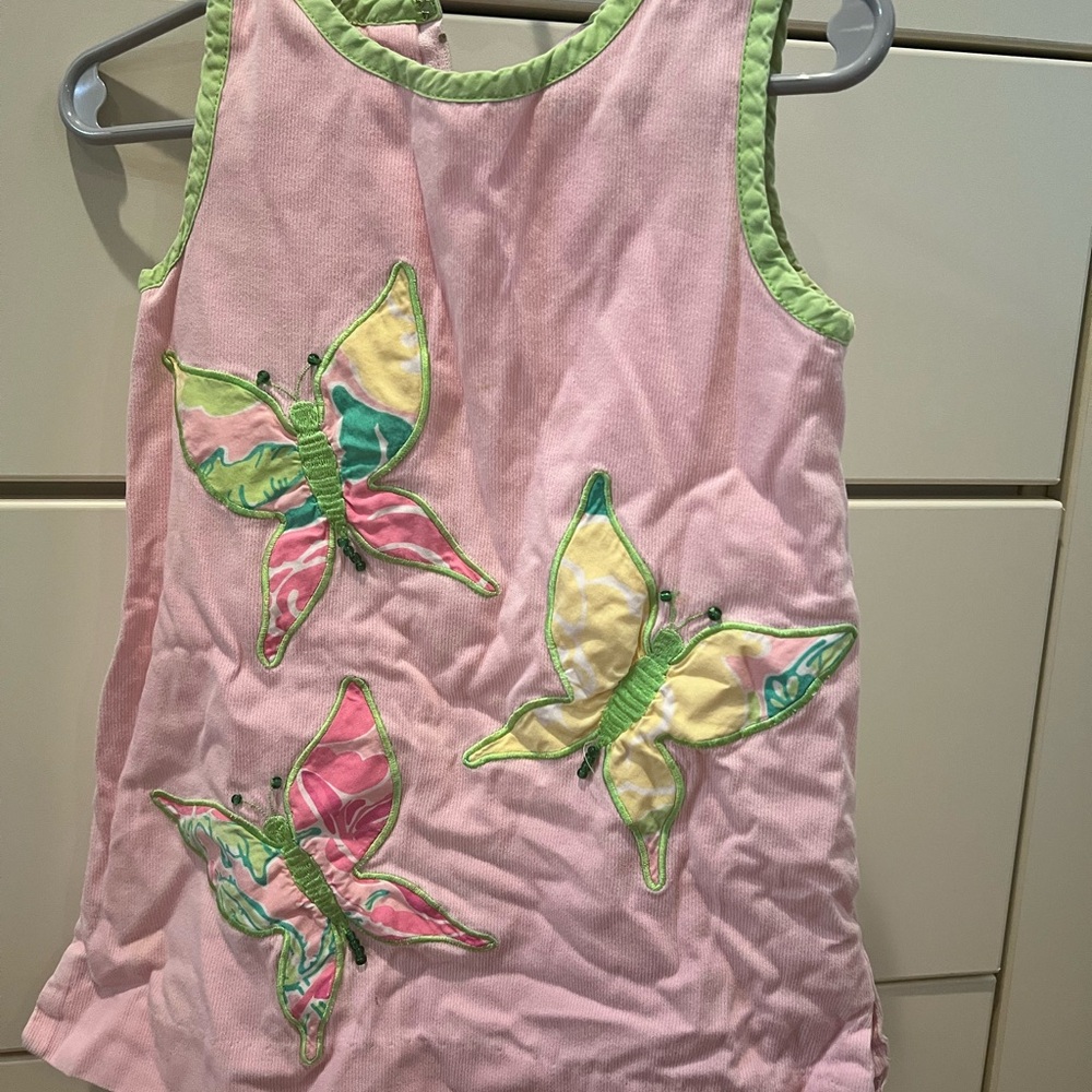Lilly Pulitzer Pink Tank Top with Colorful Butterflies